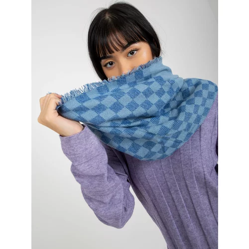 Fashion Hunters Blue women's winter scarf with wool