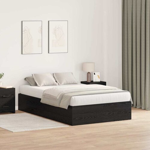 Krevet s ladicama Crni hrast 120 x 200 cm Konstruirano drvo Cene