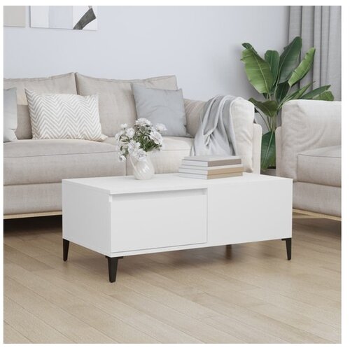  Klubska mizica bela 90x50x36,5 cm inženirski les Cene