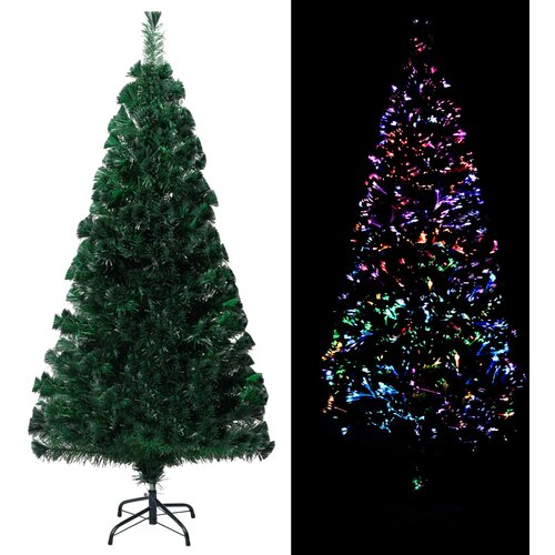 vidaXL Umetna novoletna jelka s stojalom zelena 120 cm optična vlakna Cene