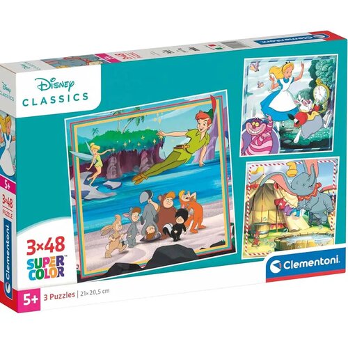 Clementoni Disney klasične risanke 3x48 kosov Supercolor sestavljanka - Cene