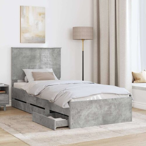  Okvir za krevet s ladicama Betonski sivi 90 x 190 cm - Beton siva 90 x 190 cm Slike