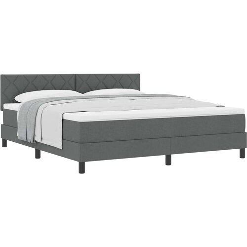  Krevet s opruga kutije Tamno siva 180 x 200 cm tkanina Slike
