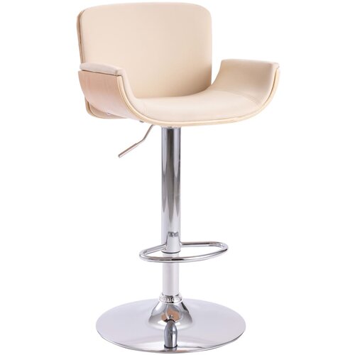 VidaXL Barski stolac od umjetne kože krem Slike