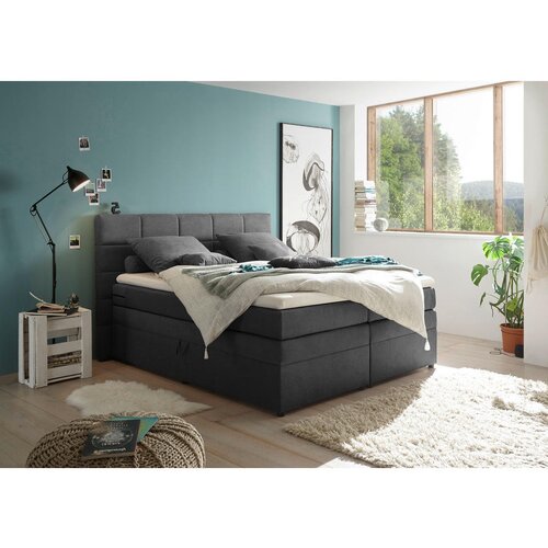 MID.YOU POSTELJA BOXSPRING 180 cm x 200 cm , umazano rjava Slike