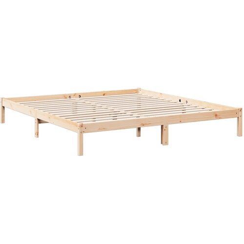  Dugi okvir kreveta bez madraca 180 x 210 cm od borovine Slike