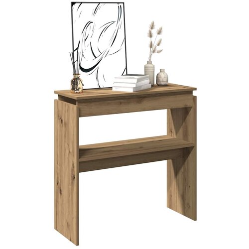 Maison Chic konzolna miza - miza ob steni artisan hrast 102x30x80 cm inženirski les, (21786412) Slike