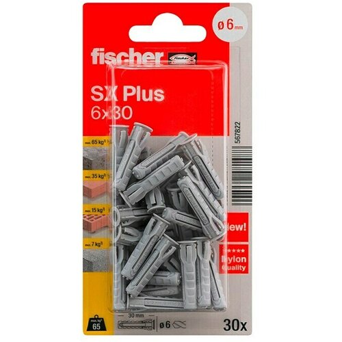 Fischer Univerzalne tiple SX Plus (&amp;Oslash; x D: 6 x 30 mm, Najlon, 30 Kom.) Slike