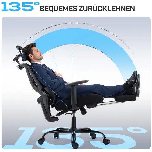  Ergonomska uredska stolica mrežasta tkanina lumbalna potpora nasloni za ruke naslon za glavu Slike