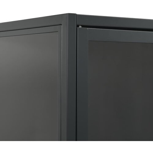  Visoka komoda antracit 80x35x135 cm od čelika i kaljenog stakla Slike
