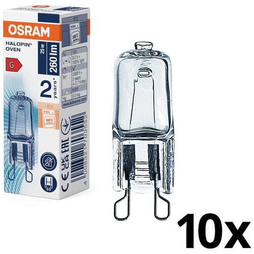  Komplet 10x sijalica za rernu HALOPIN G9/25W/230V 2700K - Osram Cene