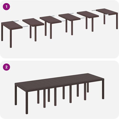  Vrtni set za objed s jastukom 13 pcs Smeđa i taupe Poli ratan Slike