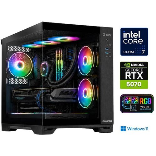 ANNI gaming namizni računalnik Gamer Extreme Lite Ultra 7 265F/Ultra 7 265F/16GB/1TB SSD/Windows 11 Home/RTX 5070/črna Cene