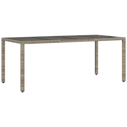  9-dijelni vrtni bistro set od poliratana s jastucima sivi Siva 190 x 90 x 75 cm Slike