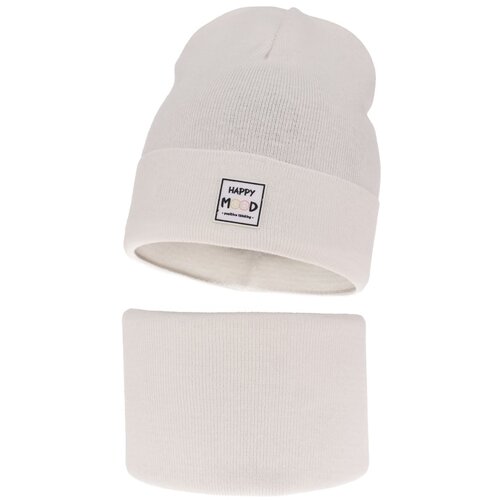 AGBO Girl&amp;#039;s spring/ autumn set: hat and tube scarf white Mersila Slike