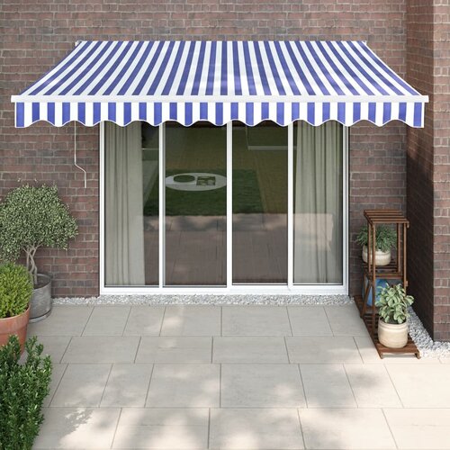 vidaXL Automatska tenda na uvlačenje plavo-bijela 3 5 x 2 5 m Cijene