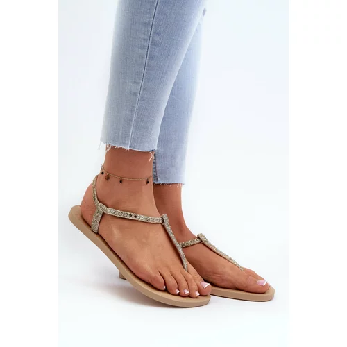 Kesi Women's flip-flop sandals with glitter Ipanema Class Brilha Fem Gold