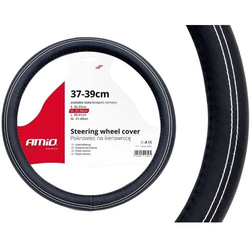 Amio Prevleka za volan črna z belo črto M (37-39cm) Slike