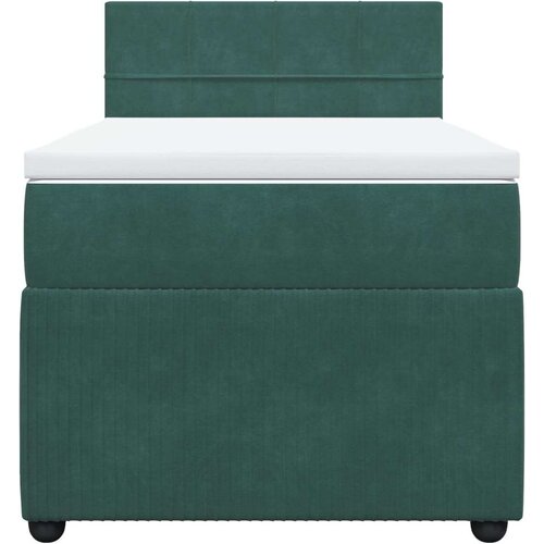 VidaXL Box spring krevet s madracem tamnozeleni 90x200 cm bar&amp;scaron;unasti Slike