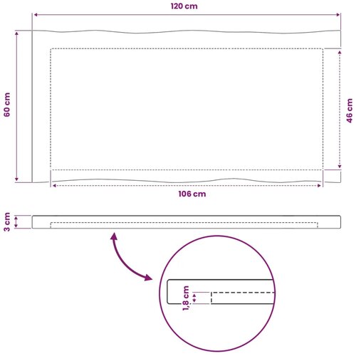  Pravokutni stolni vrh 120 x 60 x 3 cm Pravokutni - Tamno smeđa 90 x 55 x 3 5 cm Živi rub 2 strane Slike