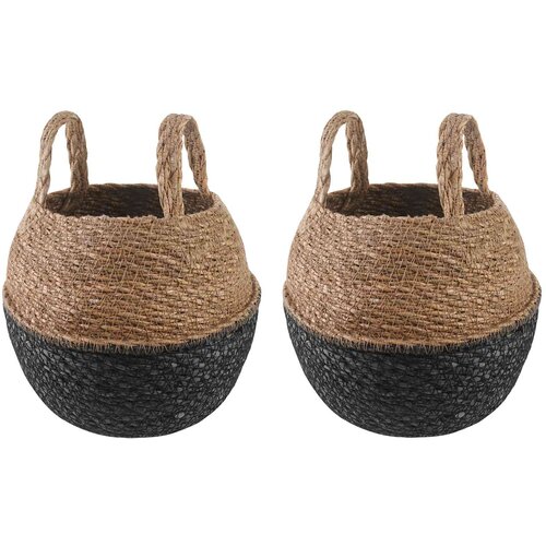  Saksija za biljke s ručkama 2 pcs Crna &amp;Oslash; 22 x 20 cm Slike