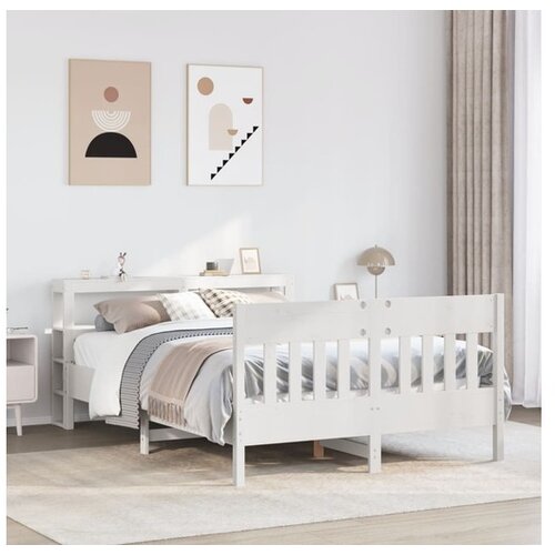 vidaXL Posteljni okvir brez vzmetnice bel 120x190 cm trdna borovina Cene