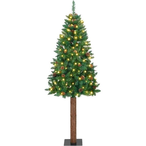  Mršavo božićno drvce Zelena 210 cm PVC i čvrsto drvo bora Cene