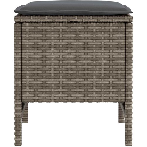 Vrtni otoman 2 Komad Siva i tamno siva 38 x 38 x 45 cm PE ratan Slike