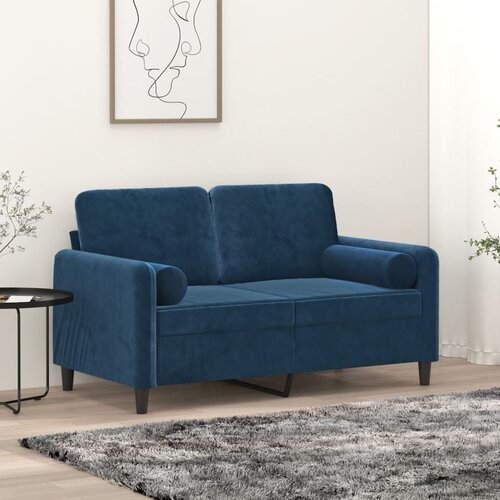 vidaXL Ukrasni jastuci 2 kom modri Ø 15 x 50 cm baršunasti Cijene