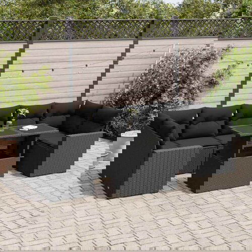 vidaXL 8-dijelni set vrtnih sofa od poliratana s jastucima crni Cijene