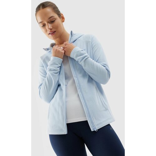 4f Women's regular hooded fleece - light blue Slike