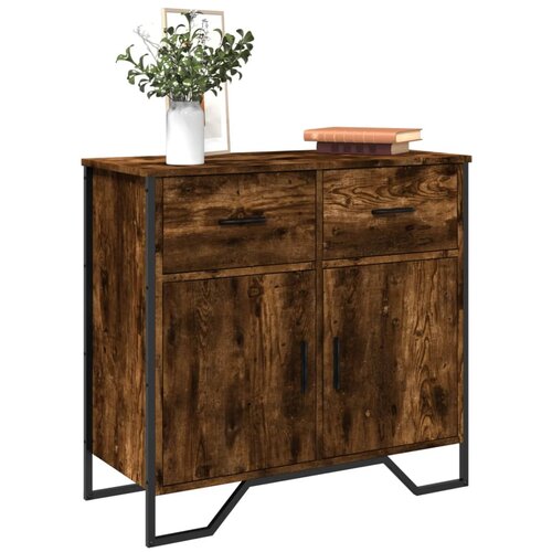 vidaXL Komoda dimljeni hrast 79,5x35,5x74,5 cm inženirski les Cene