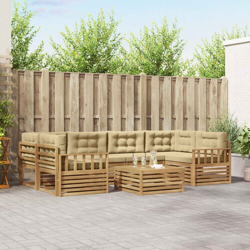  Set vanjskih sofa 7 kom. Bijela i bež Poliester Cijene
