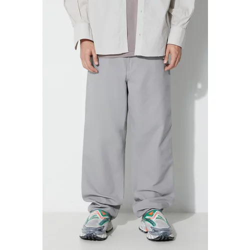 Carhartt WIP Pamučne hlače Single Knee Pant boja: siva, ravni kroj, I031497.0WF02