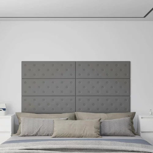  Zidne ploče od umjetne kože 12 kom sivi 90 x 30 cm 3 24 m²