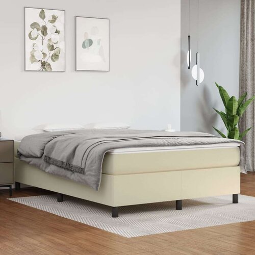  Box spring postelja z vzmetnico krem 140x200 cm umetno usnje, (20726449) Cene