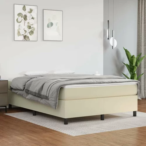  Box spring postelja z vzmetnico krem 140x200 cm umetno usnje, (20726449)