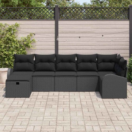  Set sofe 7 kom. Crna poliratan 289 x 124 x 85 cm Slike
