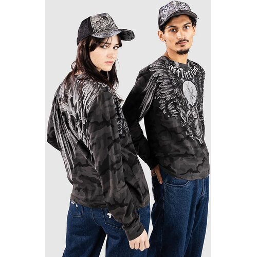Affliction Crossed Over Majica z dolgimi rokavi black camo w / lava wash Cene