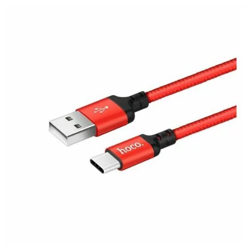Hoco podatkovni kabel Type C na USB 1m 3A rdeč pleten