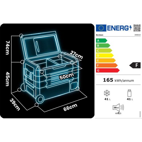  Icemax 400 Berdsen kompresorski putni hladnjak od 40 litara - crno-sivi Slike
