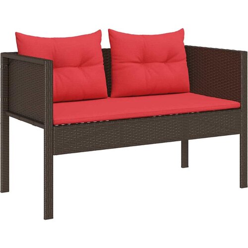  Sjedeća garnitura za vrt 6 kom. Smeđa i crvena poliratan 84 x 45 x 35 cm Slike