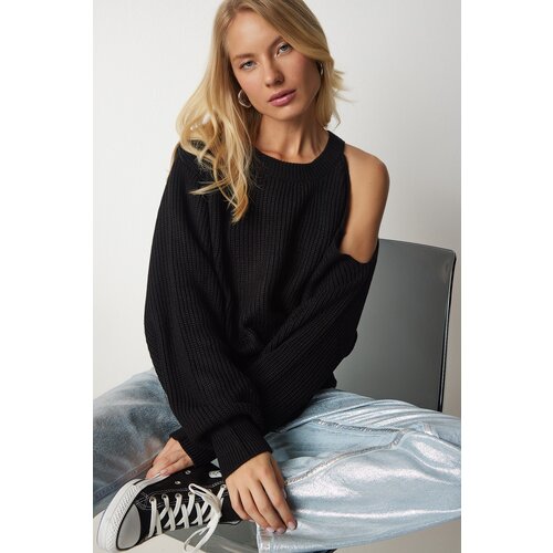  Women&amp;#039;s Black Cut Out Detailed Knitwear Sweater Slike