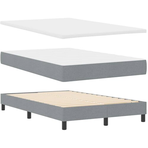  Krevet s opruga kutije Svjetlosiva 120 x 190 cm tkanina Slike