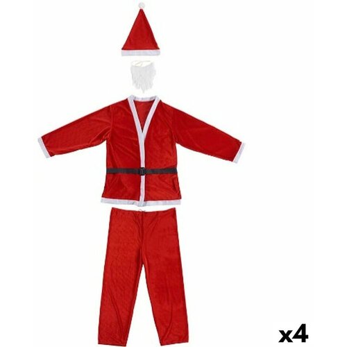  Svečana odjeća za odrasle Djeda Mraz Univerzalna veličina Bijela Crvena (4 kom.) Slike