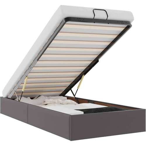 VidaXL Otomanski okvir kreveta bez madraca sivi 90x190 cm umjetne kože Slike