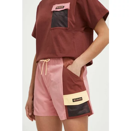 Columbia Kratke hlače Painted Peak ženske, roza barva, 2076071