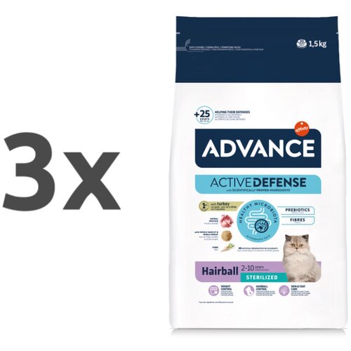Advance Adult Hairball Sterilized - puran 3 x 1,5 kg Cene