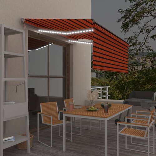 Tenda Avtomatska tenda LED + senzor 3x2,5 m oranžna in rjava Cene
