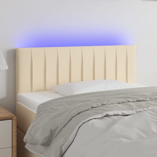  The Living Store LED posteljno vzglavje krem 80x5x78/88 cm blago - LED Vzglavje, (21499308) Cene
